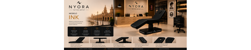 NYORA INK | Camilla Eléctrica Premium para Tatuaje